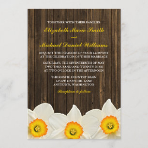 Invitation Mariage Daffodil Barn Wood