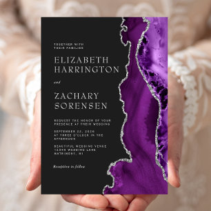 Invitation Mariage d'âge d'argent violet