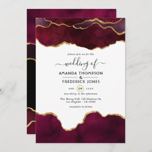 Invitation Mariage d'âge de Bourgogne et d'or