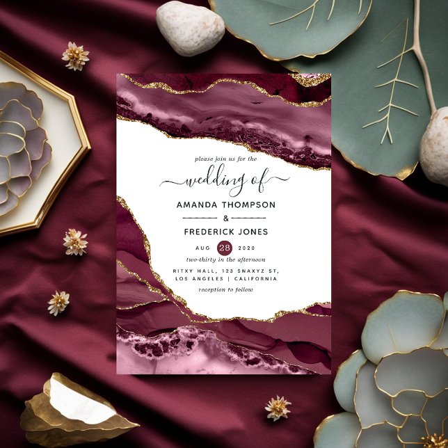 Invitation Mariage d'âge de Bourgogne et d'or (Créateur téléchargé)