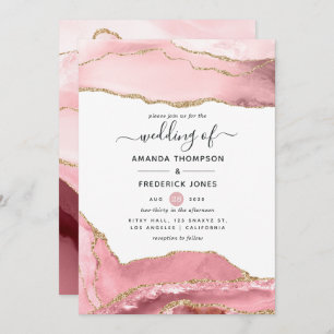 Invitation Mariage d'âge de couleur blanche et d'or