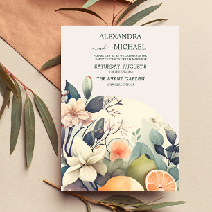 Invitation Mariage d'agrumes rustique aquarelle