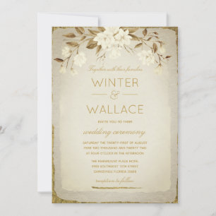 Invitation Mariage d'amandes brûlées et de Magnolia d'or
