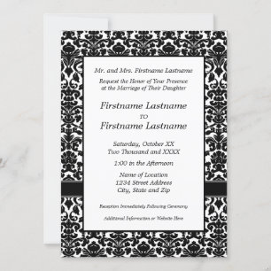 Invitation mariage damassé