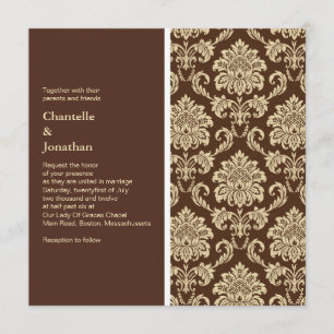 Invitation Mariage damassé Brown