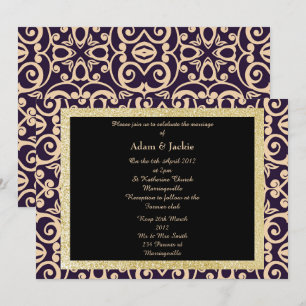 Invitation Mariage damassé ÉLÉGANT