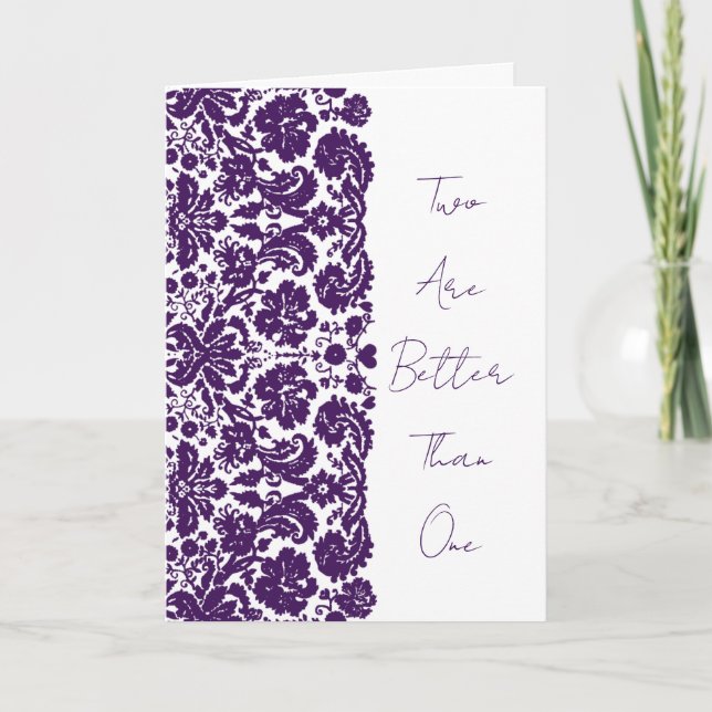 Invitation Mariage damassé Invitation-Écriture Chrétienne (Devant)