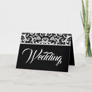 Invitation mariage damassé - -Noir et blanc