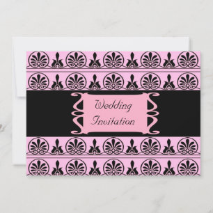 Invitation Mariage damassé rose
