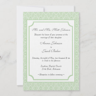 Invitation Mariage damassé simple classique