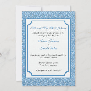 Invitation Mariage damassé simple classique