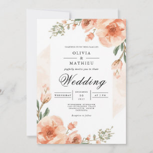 Invitation Mariage d'amour floral doux