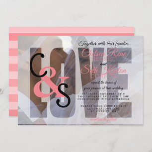 Invitation Mariage d'amour moderne - Coral