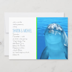 Invitation Mariage d'amour pour le dauphin sous-marin