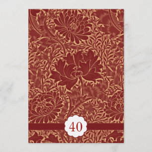 Invitation mariage d'anniversaire rouge élégant rétro