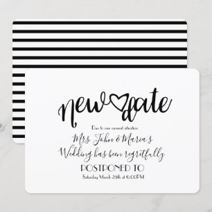 Invitation Mariage d'annulation de la nouvelle date moderne