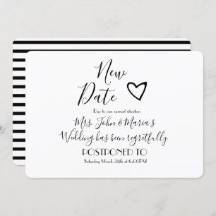 Invitation Mariage d'annulation de la nouvelle date moderne