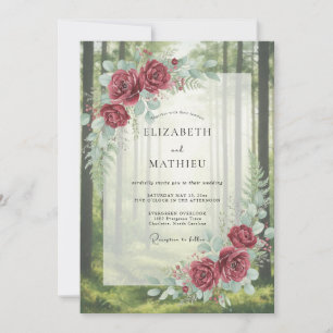 Invitation Mariage dans la forêt aux feuilles écarlates