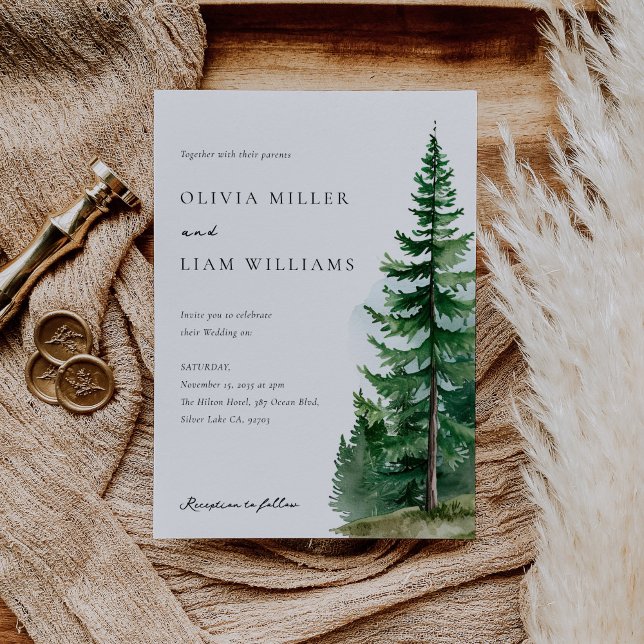 Invitation Mariage dans la forêt de pins (Créateur téléchargé)
