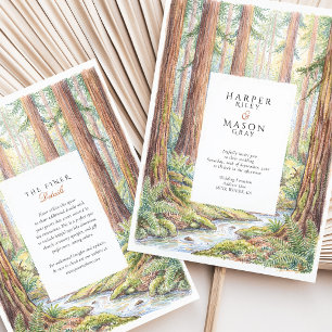 Invitation Mariage dans la forêt de séquoias de Muir Woods en