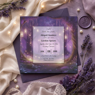 Invitation Mariage dans la forêt enchantée de Violet à minuit