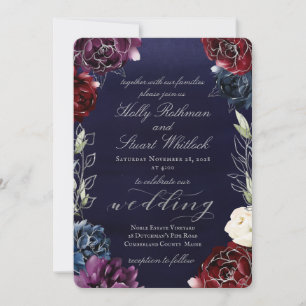 Invitation Mariage dans le jardin de la marine de Bourgogne