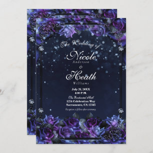 Invitation Mariage dans le jardin des Roses Imaginaires viole
