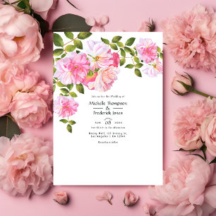 Invitation Mariage dans le jardin rose