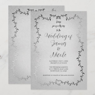 Invitation Mariage dans un livre d'images aux feuilles botani