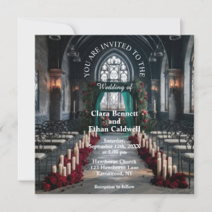 Invitation Mariage dans une église gothique