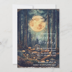 Invitation Mariage dans une forêt enchantée au clair de lune