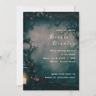 Invitation Mariage dans une forêt enchantée sombre