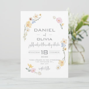 Invitation Mariage d'aquarelle à fleurs blanches