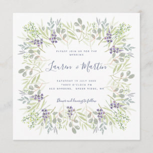 Invitation Mariage d'aquarelle à fleurs et olives modernes ru