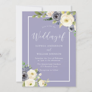Invitation Mariage d'aquarelle bleu bleu blanc