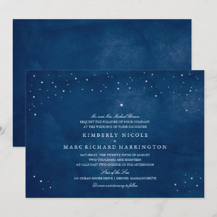 Invitation Mariage d'aquarelle bleu de la marine