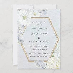 Invitation Mariage d'aquarelle bleu et blanc