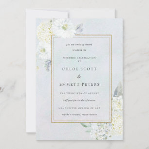 Invitation Mariage d'aquarelle bleu et blanc