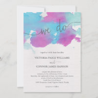 Mariage d'aquarelle bleu violet des rêves vifs