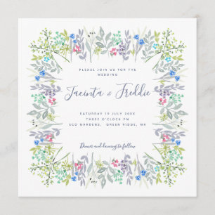 Invitation Mariage d'aquarelle boho fleurie moderne