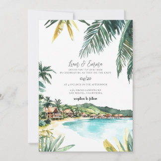 Invitation Mariage d'aquarelle Bora Bora