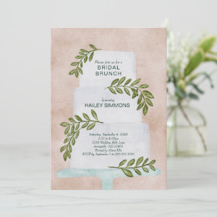 Invitation Mariage d'aquarelle Brunch nuptiale avec verdure