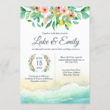 Mariage d'aquarelle de destination tropicale