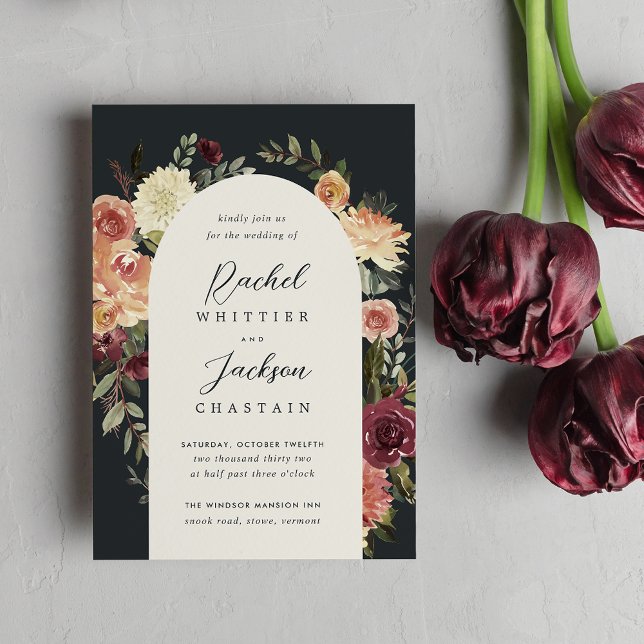 Invitation Mariage d'aquarelle de fleurs rustiques (Créateur téléchargé)