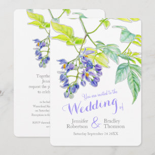 Invitation mariage d'aquarelle de pomme de terre fleurie pour