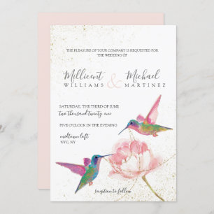 Invitation Mariage d'aquarelle en or rose Floral