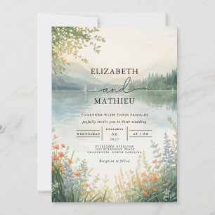 Invitation Mariage d'aquarelle Ethereal Paysage