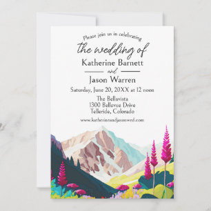 Invitation Mariage d'aquarelle fleur sauvage