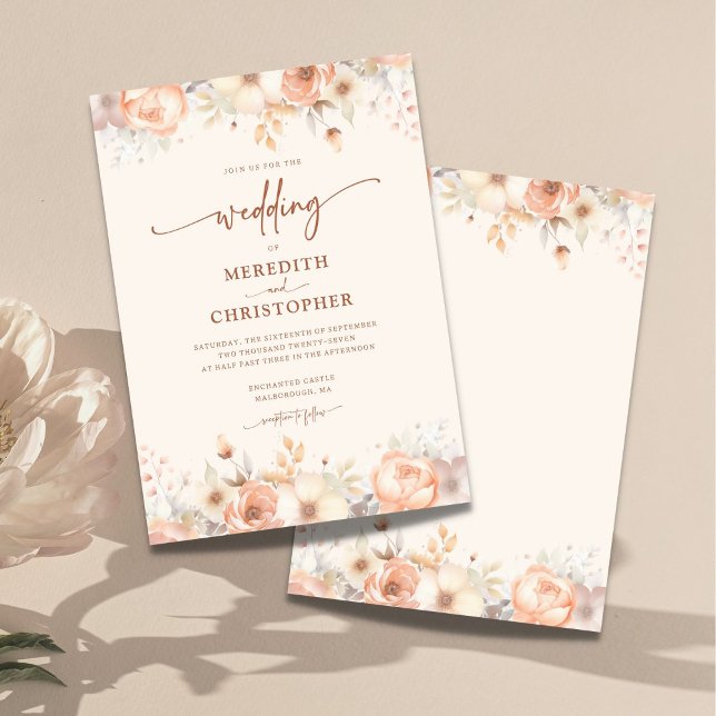 Invitation Mariage d'aquarelle florale (Créateur téléchargé)