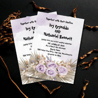 Invitation Mariage d'aquarelle florale d'hiver